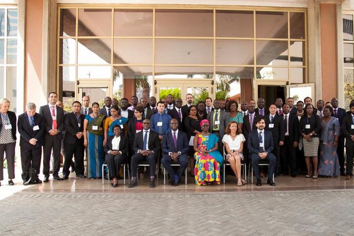 Minister for Communications Mrs Ursula Owusu Akuful in a group picture with the participants