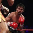 Manny Pacquiao squares off with Jessie Vargas during their WBO welterweight championship fight at the Thomas & Mack Center in Las Vegas, Nevada, on November 5, 2016