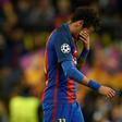 Barcelona's forward Neymar gestures after the UEFA Champions League quarter-final second leg football match against Juventus April 19, 2017