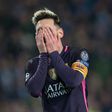 Barcelona's Lionel Messi reacts during their UEFA Champions League Group C match against Manchester City, at the Etihad Stadium in Manchester, on November 1, 2016