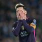 Barcelona's Lionel Messi reacts during their UEFA Champions League Group C match against Manchester City, at the Etihad Stadium in Manchester, on November 1, 2016