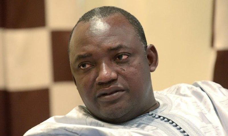 Gambian president-elect Adama Barrow, seen December 12, 2016, said in a Christmas message, "If the colonialists could peacefully hand over executive power... (we) should be able to show a better example to our children"