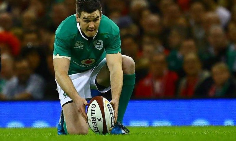 Ireland's fly-half Johnny Sexton prepares to take an early penalty during the Six Nations international rugby union match between Wales and Ireland at the Principality Stadium in Cardiff, south Wales, on March 10, 2017