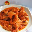 Ghanaian stew prepared with offal (1qfoodplatter)