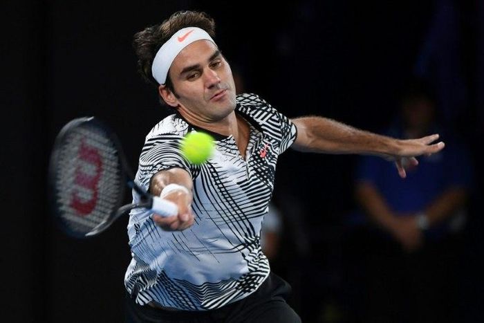 Switzerland's Roger Federer in action against the Czech Republic's Tomas Berdych in the Australian Open third round in Melbourne on January 20, 2017