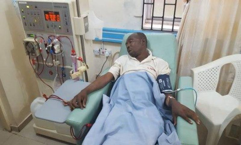 Adeshina Adesanya on his sick bed.