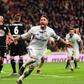 Real Madrid's defender Sergio Ramos celebrates after scoring on December 10, 2016