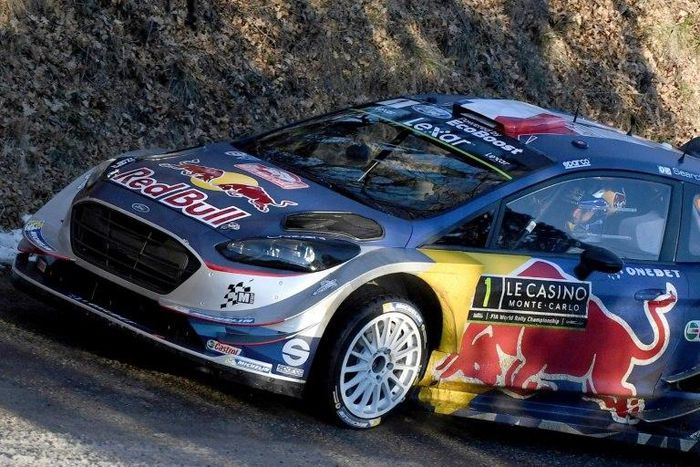 French's driver Sebastien Ogier and his co-pilot Julien Ingrassia steer their Ford Fiesta WRC on January 18, 2017 in Gap, southeastern France, during the shakedown of the 85rd Monte-Carlo Rally, the opening stage of the WRC world rally championship