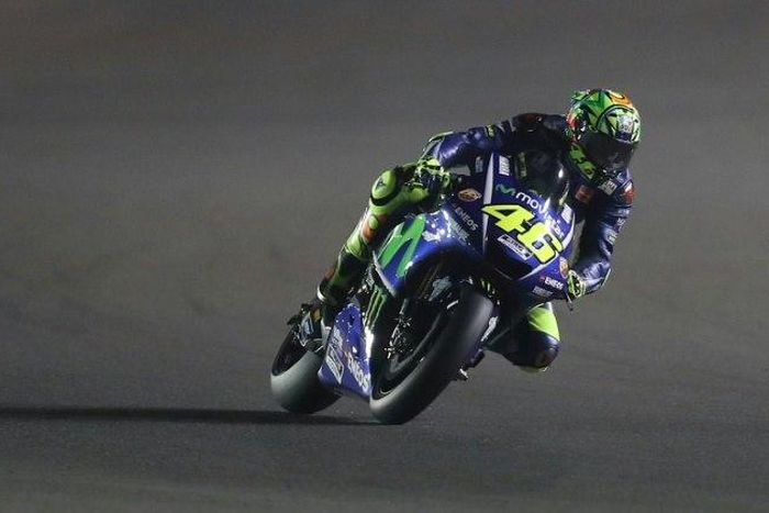 Italian rider Valentino Rossi competes in the 2017 Qatar MotoGP north of the capital Doha on March 26, 2017