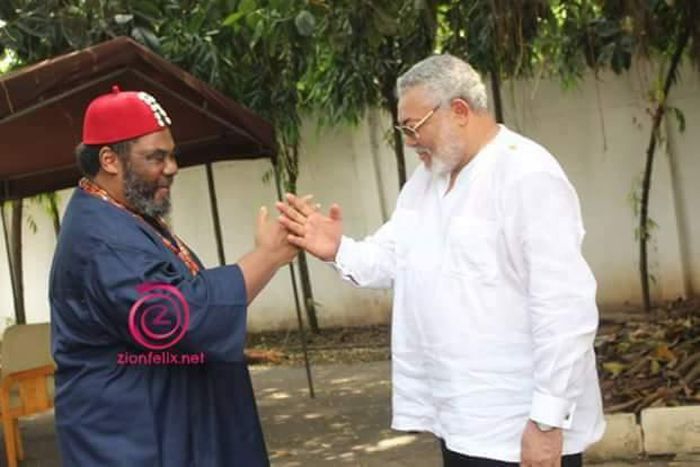 Pete Edochie and JJ Rawlings hang out with Ghanaian celebrities
