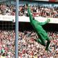 Manchester United's Spanish goalkeeper David de Gea cannot prevent Arsenal's midfielder Granit Xhaka's deflected shot beating him for the opening goal of the English Premier League football match at the Emirates Stadium in London on May 7, 2017