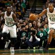 Al Horford (R) just missed his second career triple double as he also had eight assists in his best game in some time as the Celtics beat the Timberwolves 117-104
