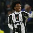 Juventus' midfielder Juan Cuadrado celebrates after scoring a goal during the Italian Serie A football match between Juventus and Inter Milan on February 5, 2017 at the Juventus Stadium in Turin