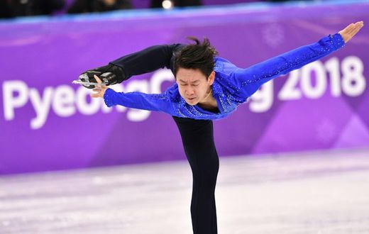Kazakhstan's Denis Ten seen here in the men's single skating short program of the figure skating event during the Pyeongchang 2018 Winter Olympic Games in Gangneung on February 16, 2018.