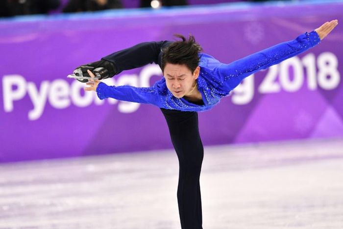 Kazakhstan's Denis Ten seen here in the men's single skating short program of the figure skating event during the Pyeongchang 2018 Winter Olympic Games in Gangneung on February 16, 2018.
