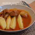 Mutton light soup and boiled potatoes (ndudu by fafa)