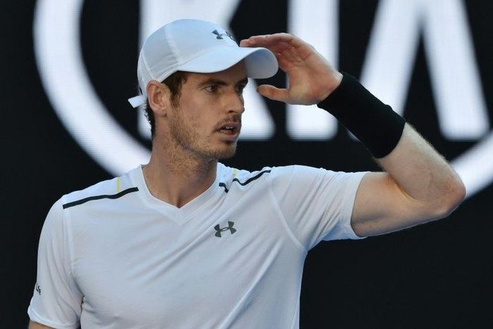 Britain's Andy Murray reacts after a point against Germany's Mischa Zverev during their men's singles match of the Australian Open in Melbourne on January 22, 2017