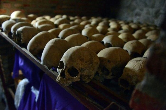 The 1994 genocide in Rwanda killed thousands, whose preserved skulls reside at the Genocide memorial in Nyamata, as 10 out of 61 convicts have been granted early release including historian Ferdinand Nahimana and priest Emmanuel Rukundo