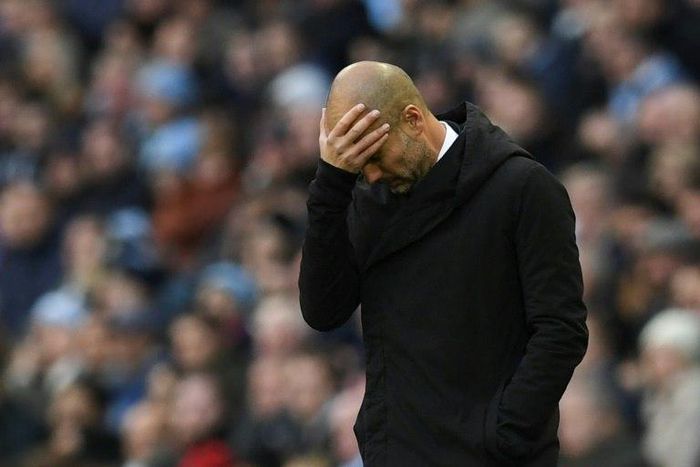 Manchester City's Spanish manager Pep Guardiola reacts on the touchline during the English Premier League football match between Manchester City and Middlesbrough at the Etihad Stadium in Manchester, north west England, on November 5, 2016