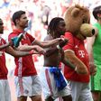 (L-R) Bayern Munich's players wave after the German First division Bundesliga football match Bayern Munich vs Darmstadt 98 in Munich, southern Germany, on May 6, 2017