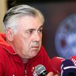 Carlo Ancelotti, head coach of German football club Bayern Munich, is seen January 10, 2017 and said of the weather at his team's upcoming match, "It will be cold - for us, but also for Freiburg. There is no advantage for either team"