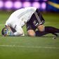 Lyon goalkeeper Anthony Lopes reacts after a firecracker exploded beside him during an away match against Metz on December 3, 2016