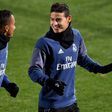 Real Madrid's midfielder James Rodriguez (R) has been marginalised in the past two seasons