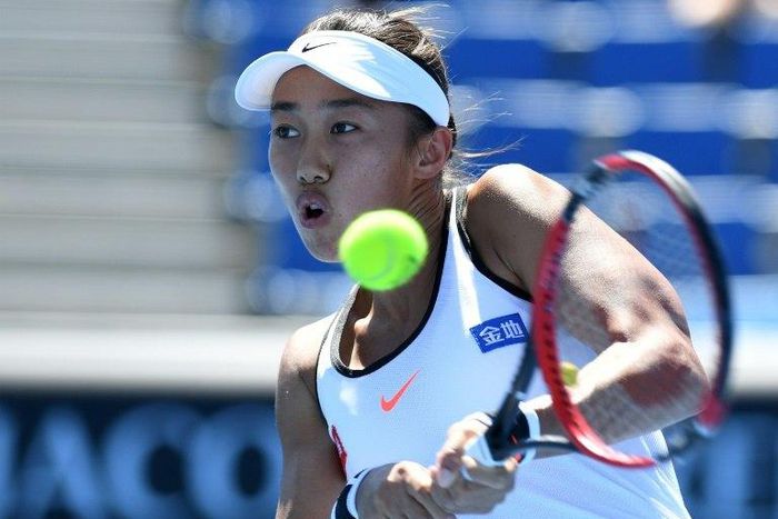 China's Zhang Shuai in action in the first round of the Australian Open on January 16, 2017