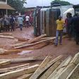 Timber truck falls crushing woman in Nnewi, Anambra