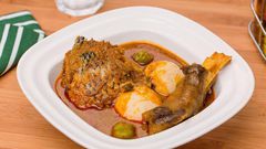 Banku and palm nut soup