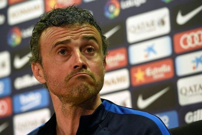 Barcelona's coach Luis Enrique grimaces during a press conference in Sant Joan Despi, on March 3, 2017