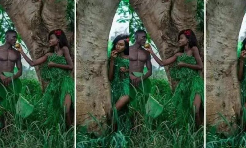 Adam and Eve theme pre-wedding shoot