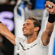 Rafael Nadal celebrates victory against Gael Monfils in the fourth round of the Australian Open in Melbourne on January 23, 2017