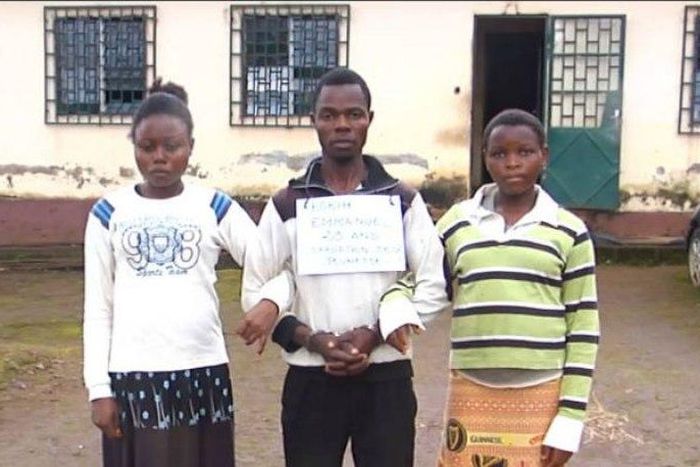 Kokih Emmanuel and his sisters.