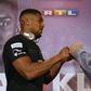 Britain's Anthony Joshua (L) sizes up Ukraine's Wladimir Klitschko during a joint press conference in London on April 27, 2017 ahead of their IBF, IBO and WBA Super, world Heavyweight title fight at Wembley Stadium