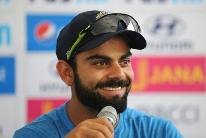 India's Test captain Virat Kohli speaks at a press conference in Rajkot, India on November 8, 2016 ahead of the first Test match against England