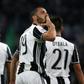 Juventus' defender Leonardo Bonucci celebrates after scoring on April 23, 2017