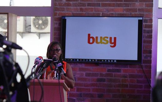 Busy 4G General Manager, Linda, speaking at the re-launch