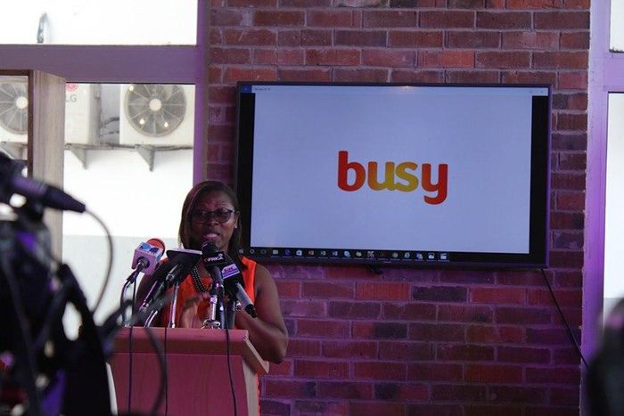 Busy 4G General Manager, Linda, speaking at the re-launch