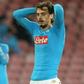 Napoli's Manolo Gabbiadini reacts after missing a shot against Dynamo Kiev on November 23, 2016 at the San Paolo stadium in Naples