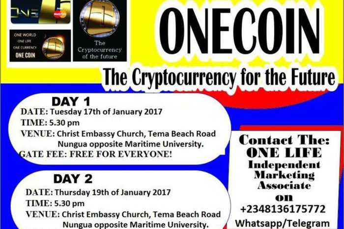 One Coin (Africa) Cryto-Currency Conference scheduled for 17 & 19 January in Accra
