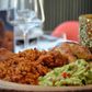 Jollof rice with Guacamole and roasted Chicken ( Ndudu by fafa)