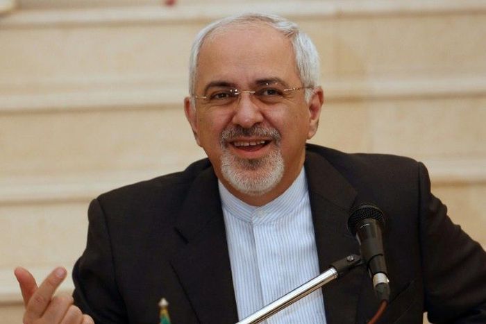Iran's Foreign Minister Mohammed Javad Zarif speaks during a press conference in Muscat