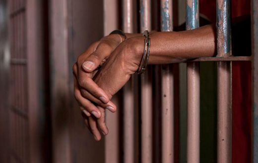 A man in handcuffs