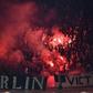 Besiktas supporters burn flares during the UEFA Europa League first leg quarter final football match against Lyon April 13, 2017, at the Parc Olympique Lyonnais stadium in Decines-Charpieu