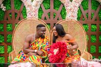 Sarkodie and Tracy take traditional Kente wedding to a new fashion level