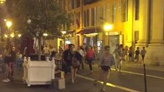 People running for safety after the crash in Nice, France