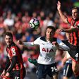 Tottenham Hotspur's midfielder Dele Alli vies with Bournemouth's defender Adam Smith (L) and Bournemouth's midfielder Dan Gosling (R) during the English Premier League football match between Bournemouth and Tottenham Hotspur on October 22, 2016