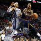 Iman Shumpert of the Cleveland Cavaliers looks to get a shot off around Tobias Harris of the Detroit Pistons during the second half, at the Palace of Auburn Hills in Michigan, on December 26, 2016