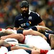 Scotland's Josh Strauss looks at the scrum during the Six Nations clash against France at the Stade de France near Paris, on February 12, 2017